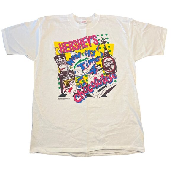 Vintage Hersheys Now Its Time 4 Chocolate Tee-XL1991 Tee-Rific Single Stitch - Picture 1 of 10